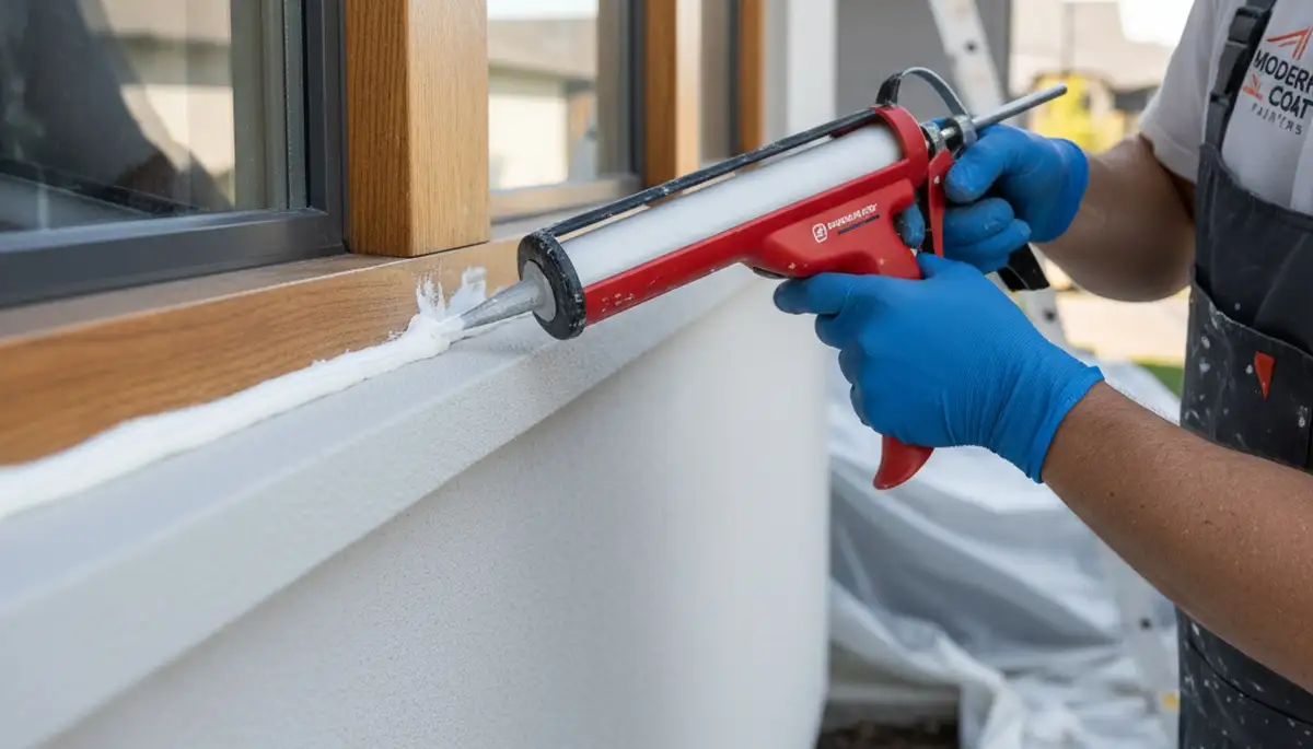 Professional caulking and sealing on Marietta, GA home exterior by expert house painters