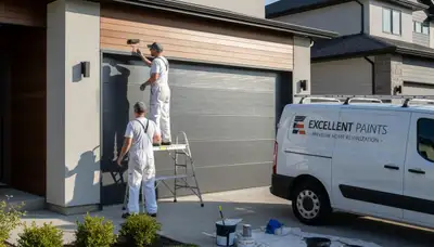 Professional garage door painting in Marietta, GA enhancing curb appeal with durable exterior finishes