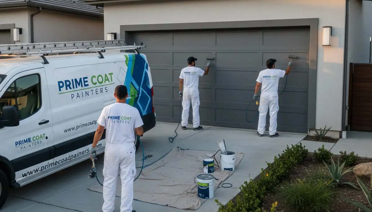 Professional garage door painting in Marietta GA enhancing home curb appeal and weather-resistant finish