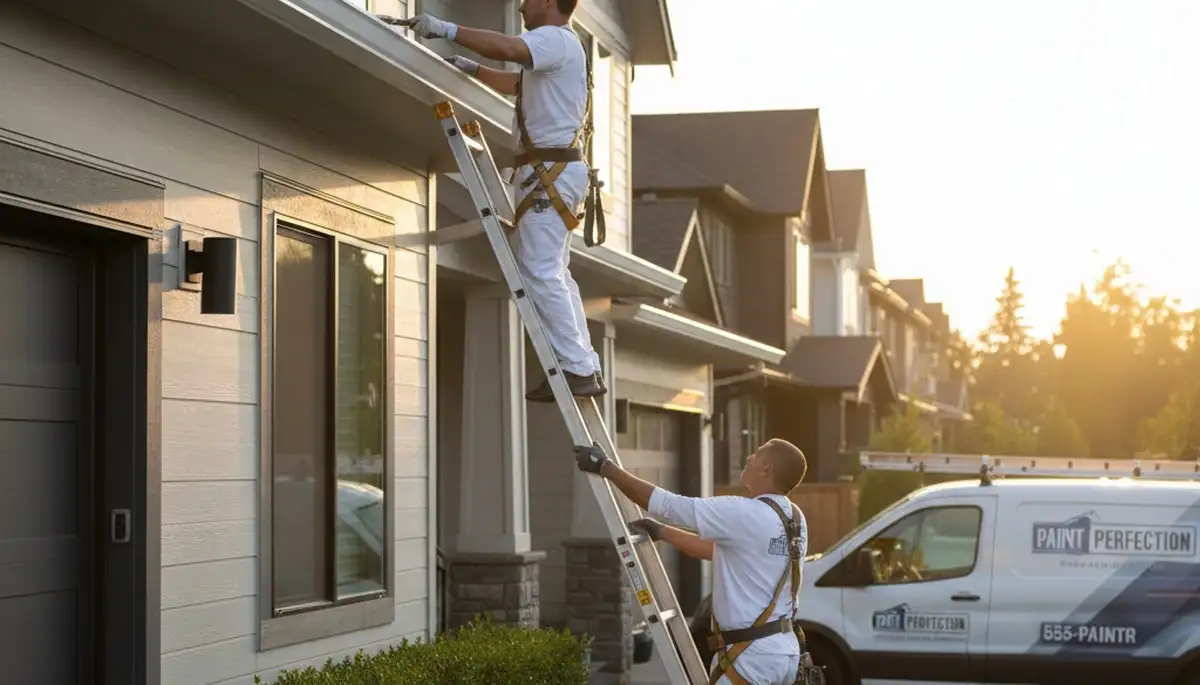 Professional gutter painting service by house painters in Marietta, GA protecting home exteriors
