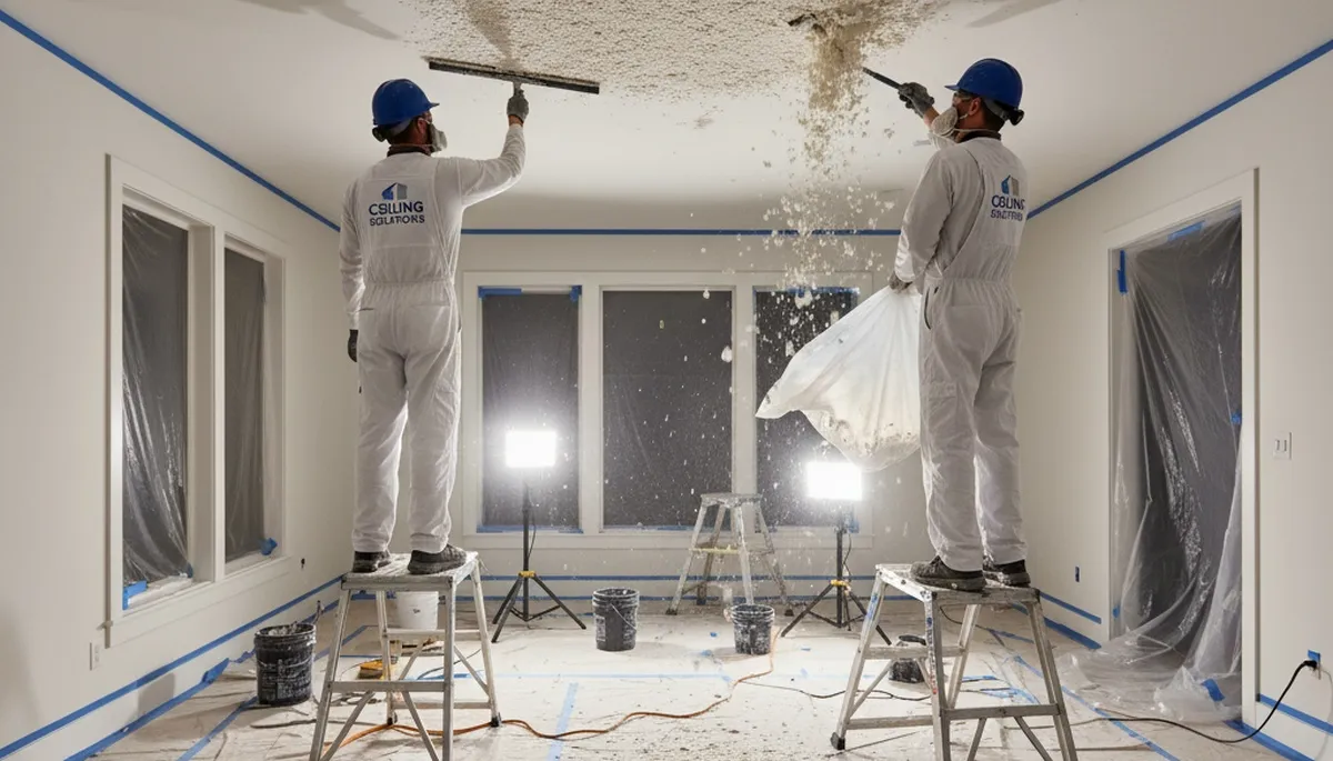 Professional popcorn ceiling removal service in Marietta, GA home interior by expert painters