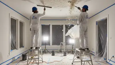 Professional popcorn ceiling removal service in Marietta, GA home interior by expert painters