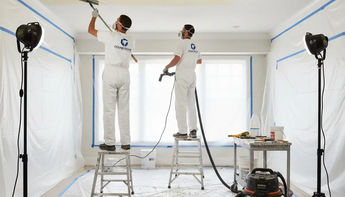 Professional popcorn ceiling removal in Marietta, GA home by local painting experts
