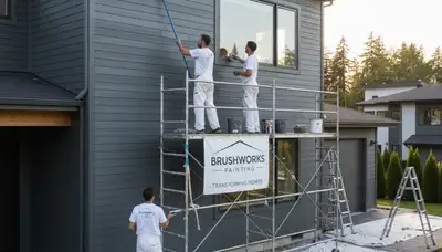Professional siding painting on a Marietta, GA home by expert exterior house painters