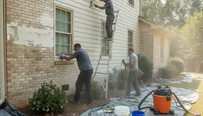 Professional surface prep for exterior house painting in Marietta, GA ensures durable paint adhesion