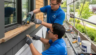 Professional wood rot repair on Marietta GA home exterior by expert house painters